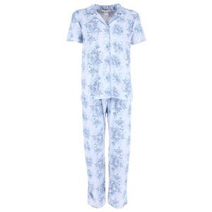 Gabriella Women's Floral Notched Collar Picot Pajama Set